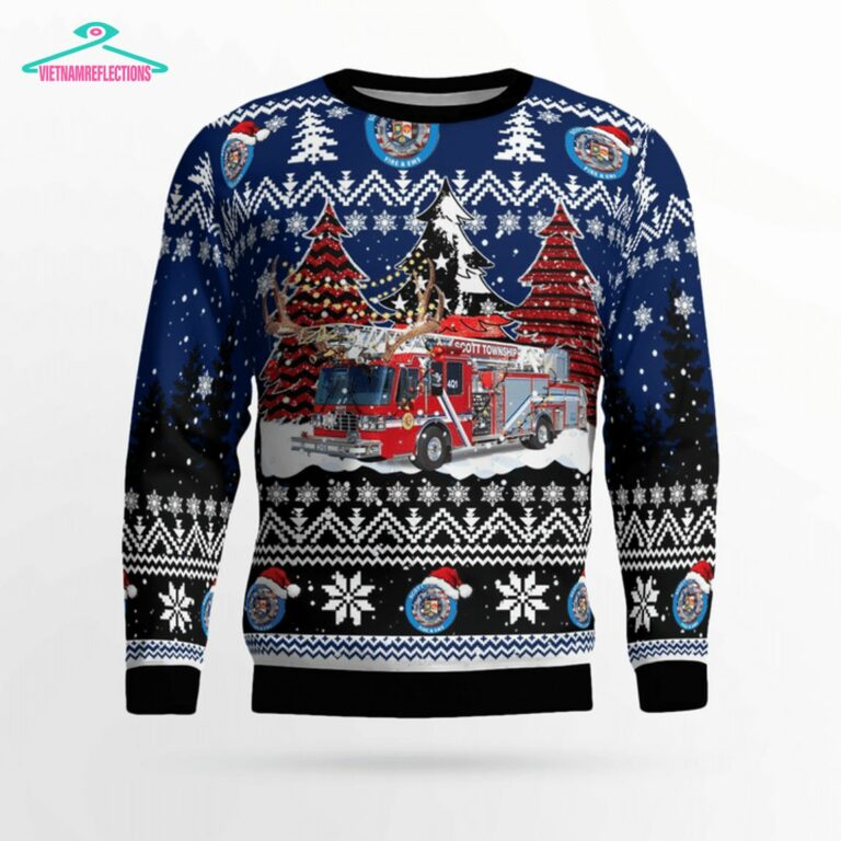 Scott Township Fire & EMS 3D Christmas Sweater - Eye soothing picture dear