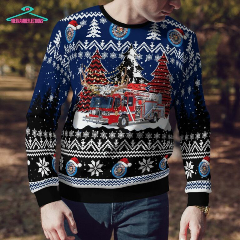 Scott Township Fire & EMS 3D Christmas Sweater - You look too weak