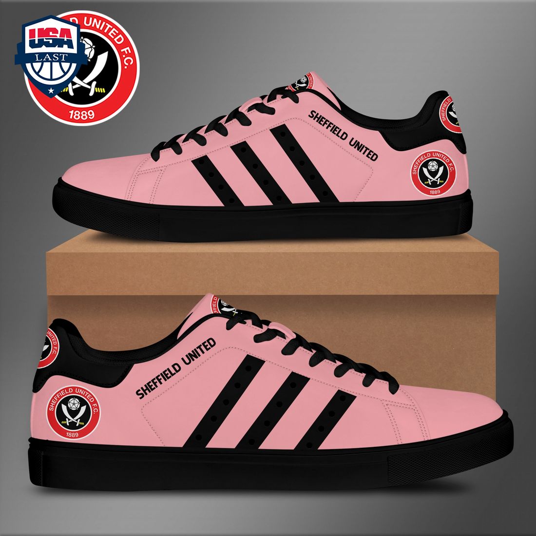 Sheffield United FC Black Stripes Stan Smith Low Top Shoes