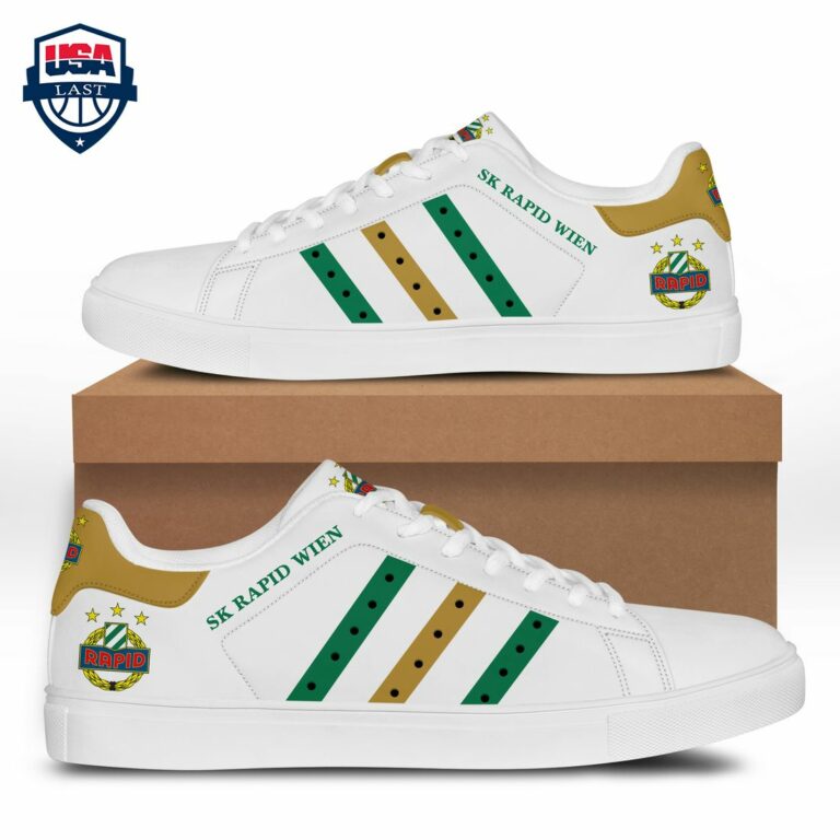 SK Rapid Wien Green Brown Stripes Stan Smith Low Top Shoes - Handsome as usual