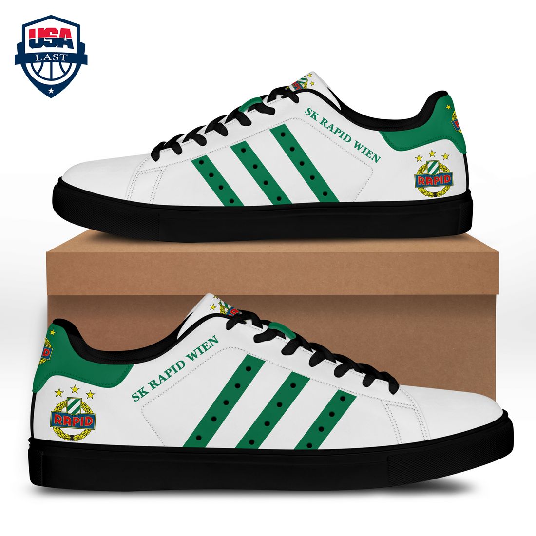 SK Rapid Wien Green Stripes Stan Smith Low Top Shoes - Wow, cute pie