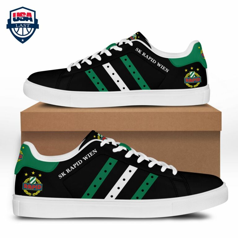 SK Rapid Wien Green White Stripes Stan Smith Low Top Shoes - Rocking picture