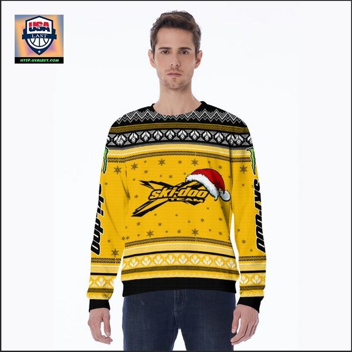 Welcome Ski-doo Team Yellow 3D Ugly Christmas Sweater