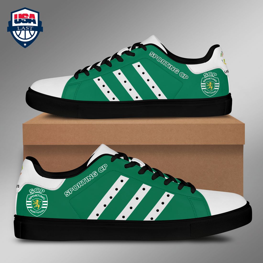 Sporting CP White Stripes Style 1 Stan Smith Low Top Shoes
