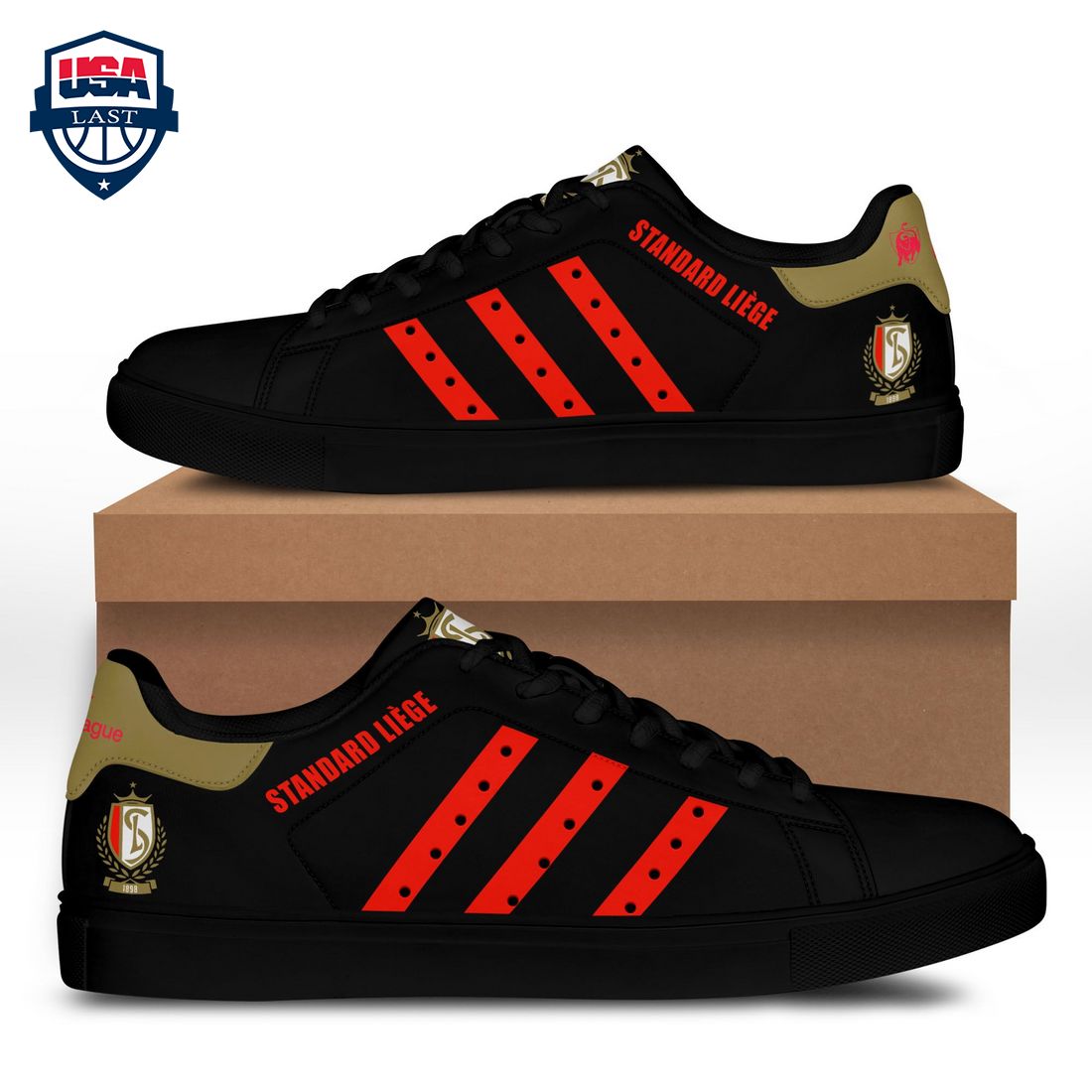 Standard Liege Red Stripes Style 2 Stan Smith Low Top Shoes