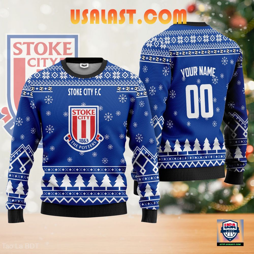 Here’s Stoke City F.C Personalized Ugly Sweater Blue Version