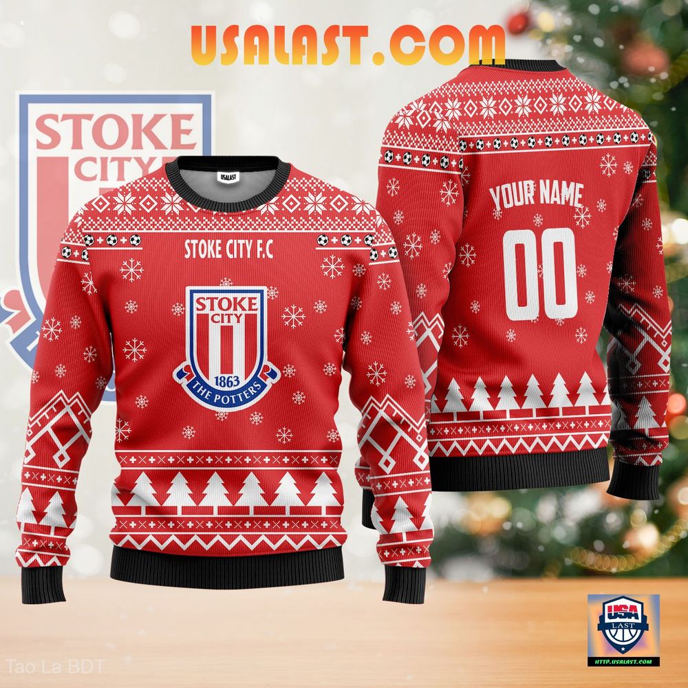 The Great Stoke City F.C Personalized Ugly Sweater Red Version