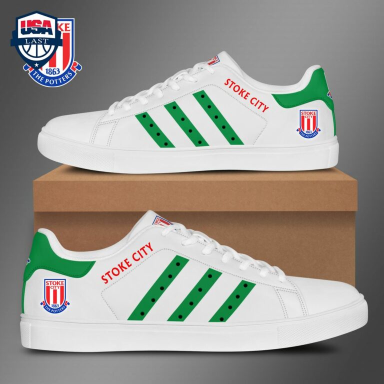 Stoke City FC Green Stripes Style 2 Stan Smith Low Top Shoes - Out of the world