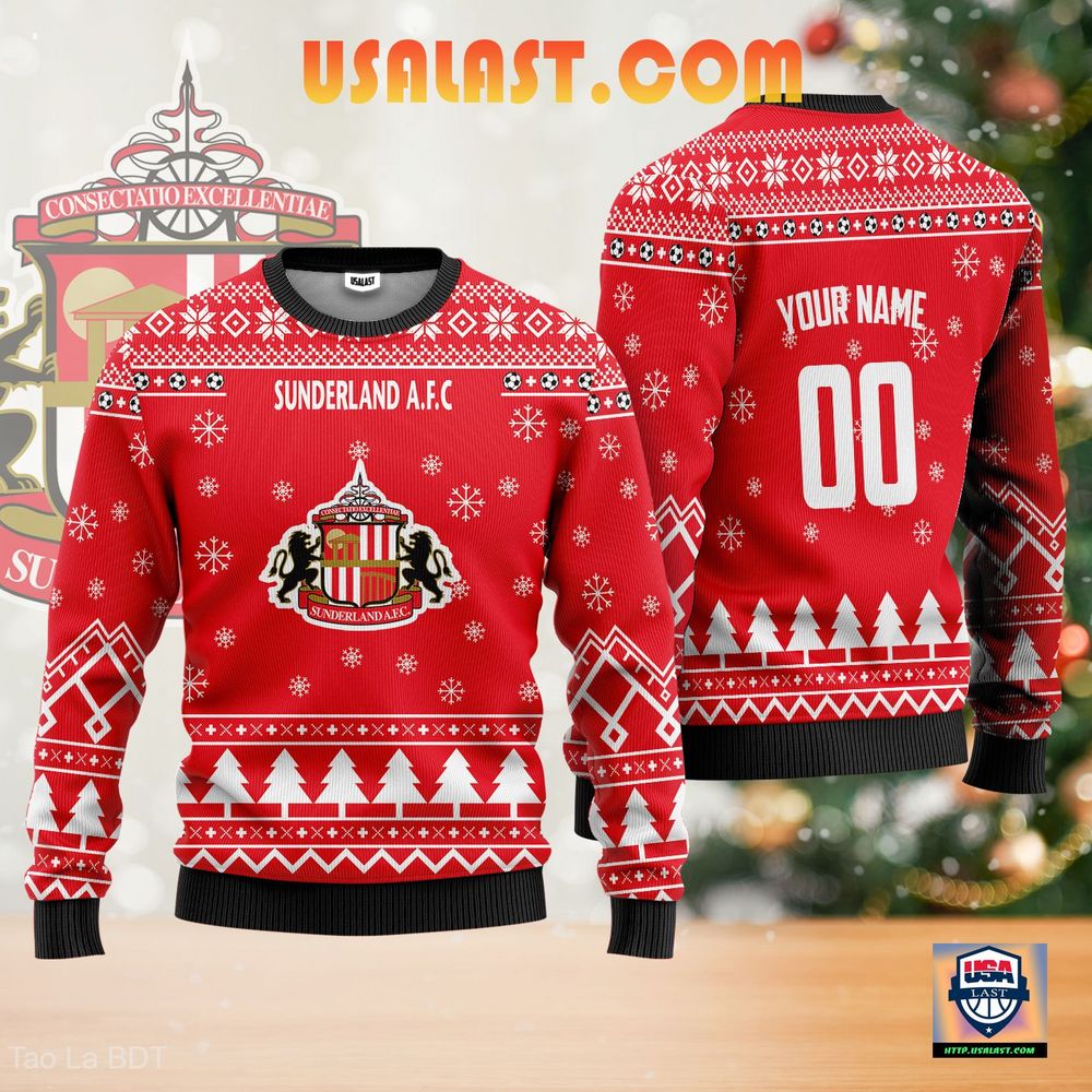 Amazon Sunderland A.F.C Personalized Ugly Sweater Red Version