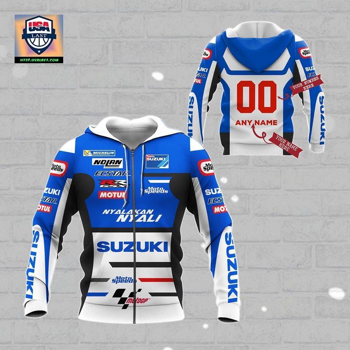 Suzuki Racing Custom Name Blue 3D All Over Print Shirt Ver1 - Handsome as usual