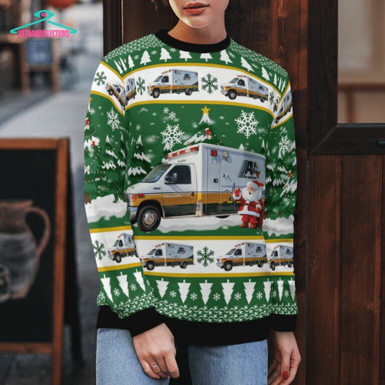Texas Acadian Ambulance Ford E-450 3D Christmas Sweater - Trending picture dear