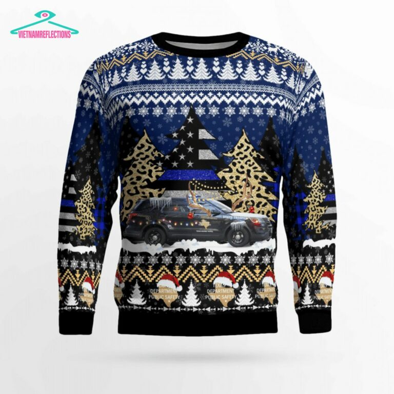 Texas DPS Ford Police Interceptor Utility 3D Christmas Sweater - You look lazy