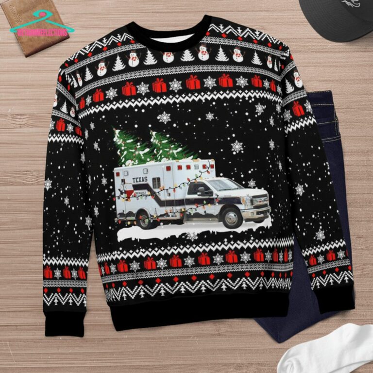 Texas EMS 3D Christmas Sweater - You look so healthy and fit
