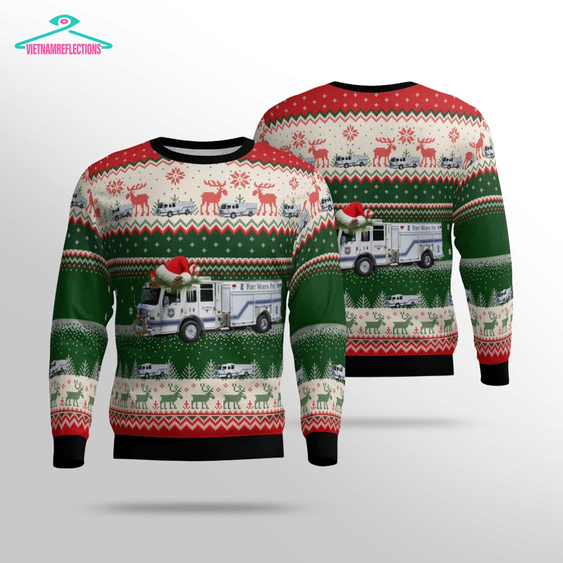 Texas Fort Worth Fire Department Ver 2 3D Christmas Sweater