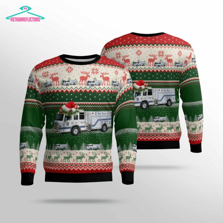 Texas Fort Worth Fire Department Ver 2 3D Christmas Sweater - Elegant picture.