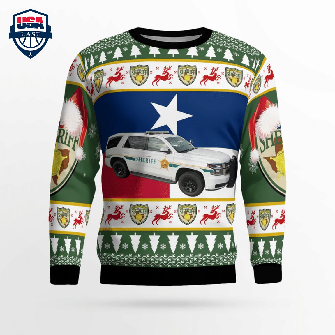 Texas Galveston County Sheriff 3D Christmas Sweater