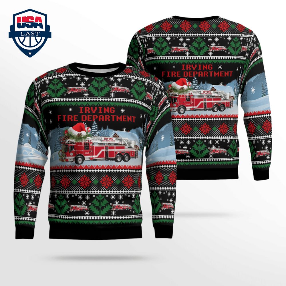 Texas Irving Fire Department 3D Christmas Sweater