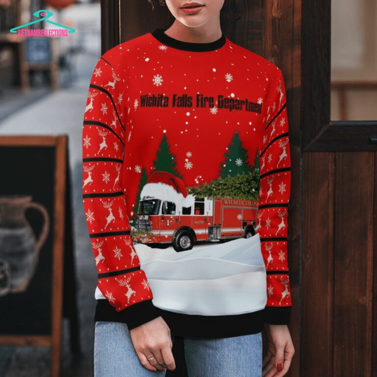 Texas Wichita Falls Fire Department 3D Christmas Sweater - Stunning