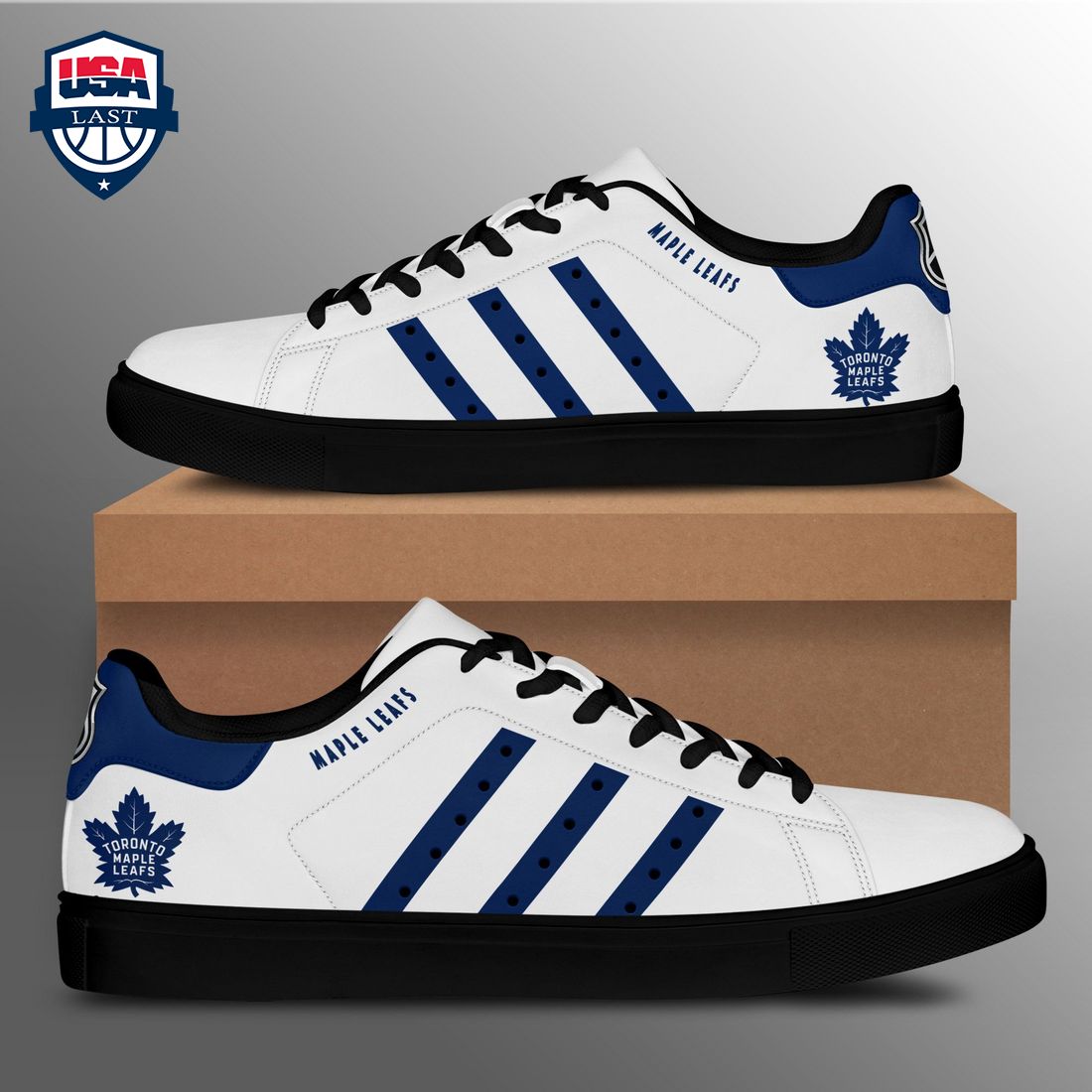 Toronto Maple Leafs Navy Stripes Style 1 Stan Smith Low Top Shoes