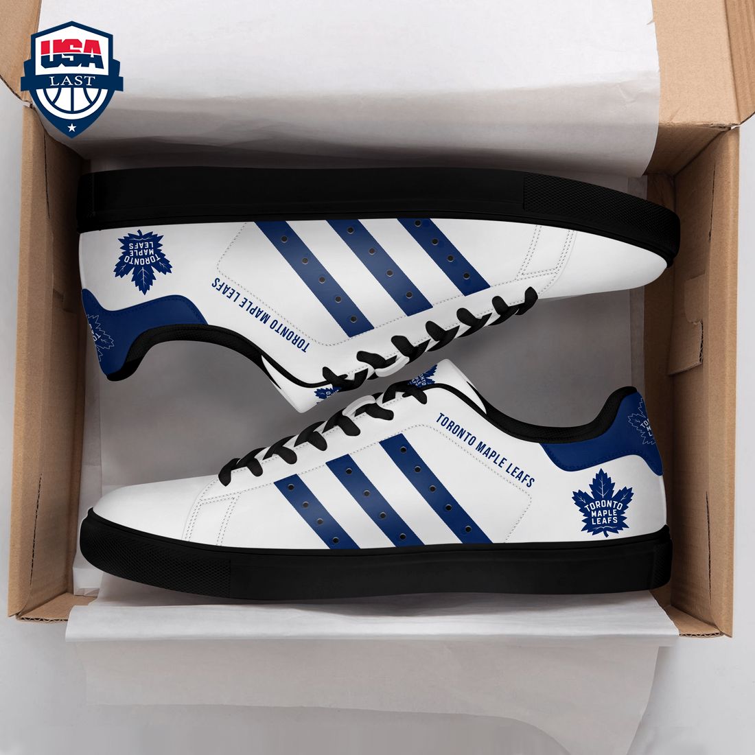 Toronto Maple Leafs Navy Stripes Style 2 Stan Smith Low Top Shoes