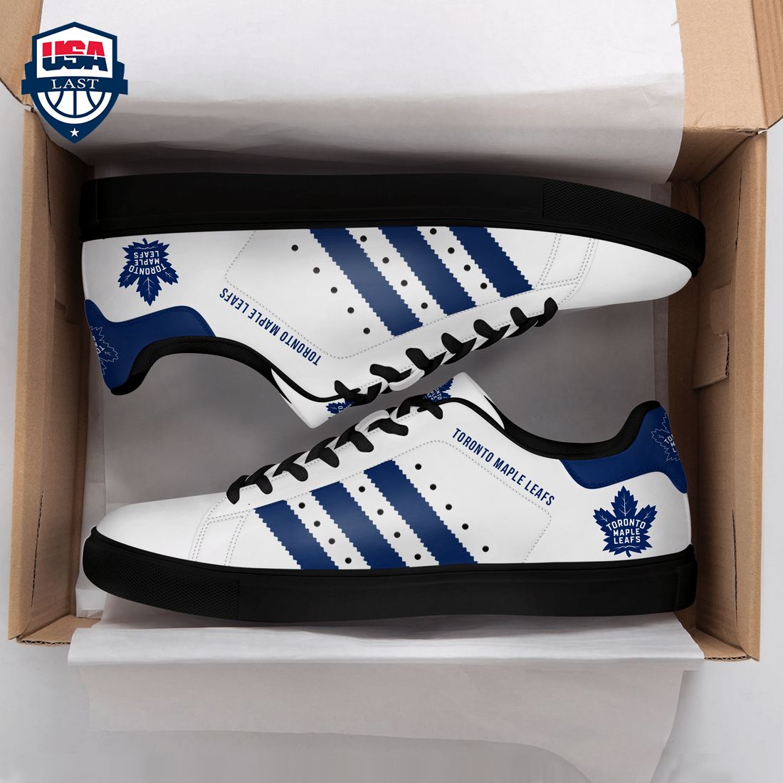 Toronto Maple Leafs Navy Stripes Style 3 Stan Smith Low Top Shoes