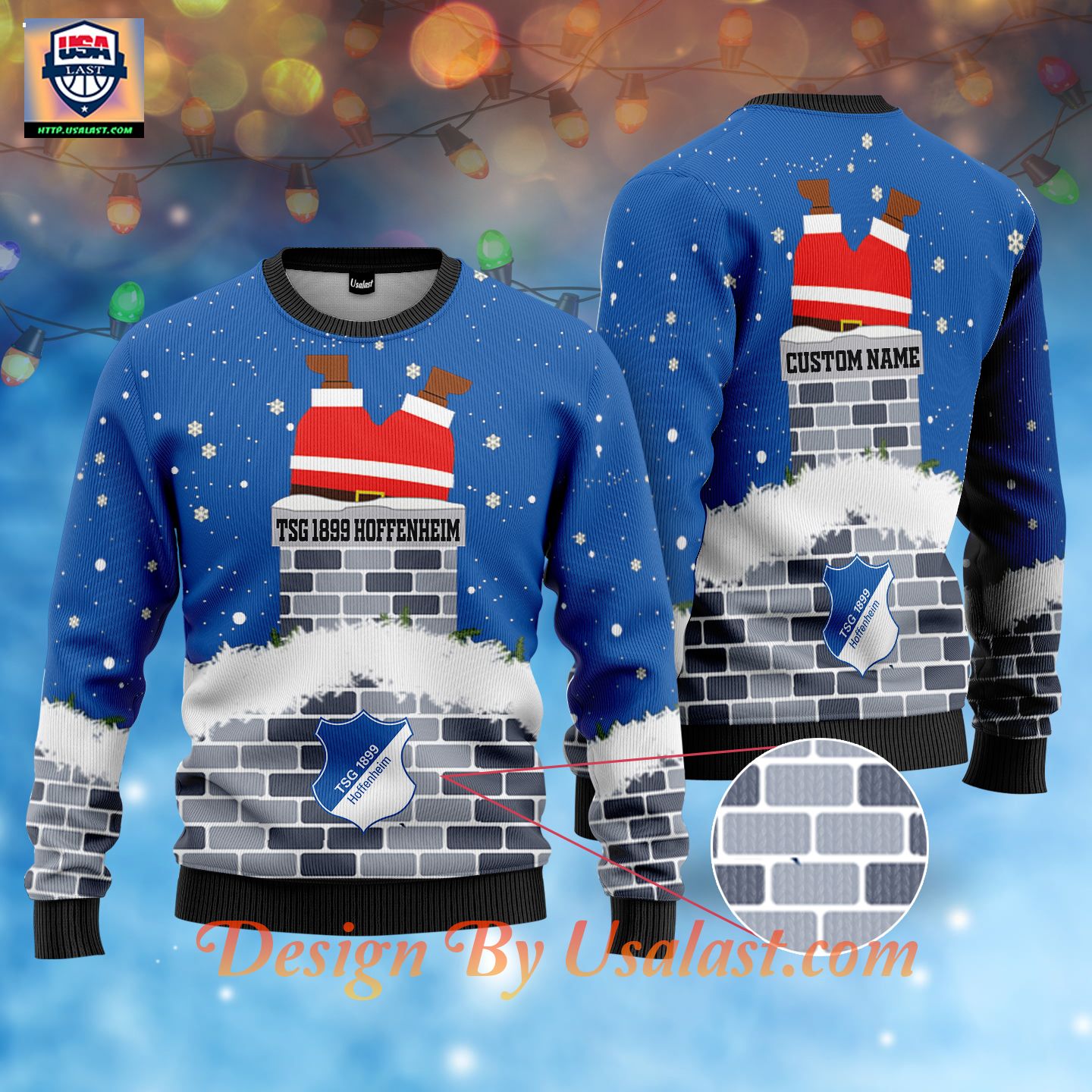 Trending TSG 1899 Hoffenheim Custom Name Ugly Christmas Sweater – Blue Version