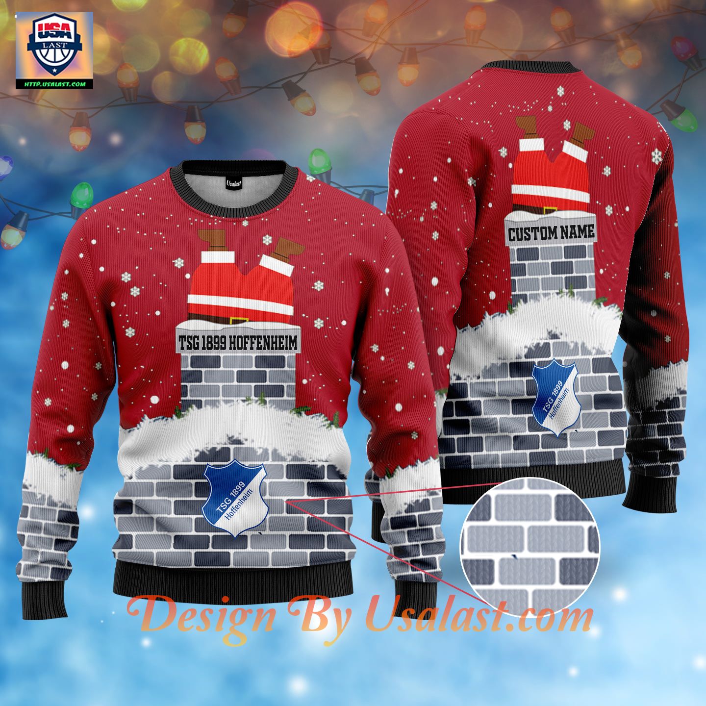 Ultra Hot TSG 1899 Hoffenheim Custom Name Ugly Christmas Sweater – Red Version