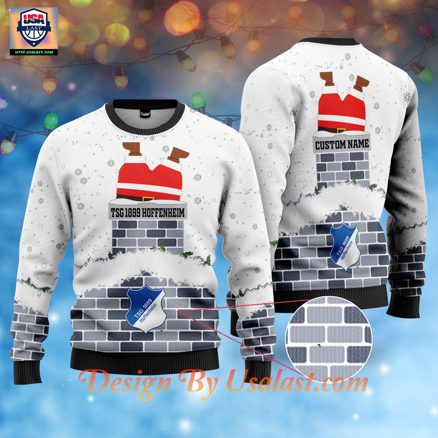 Unique TSG 1899 Hoffenheim Custom Name Ugly Christmas Sweater – White Version