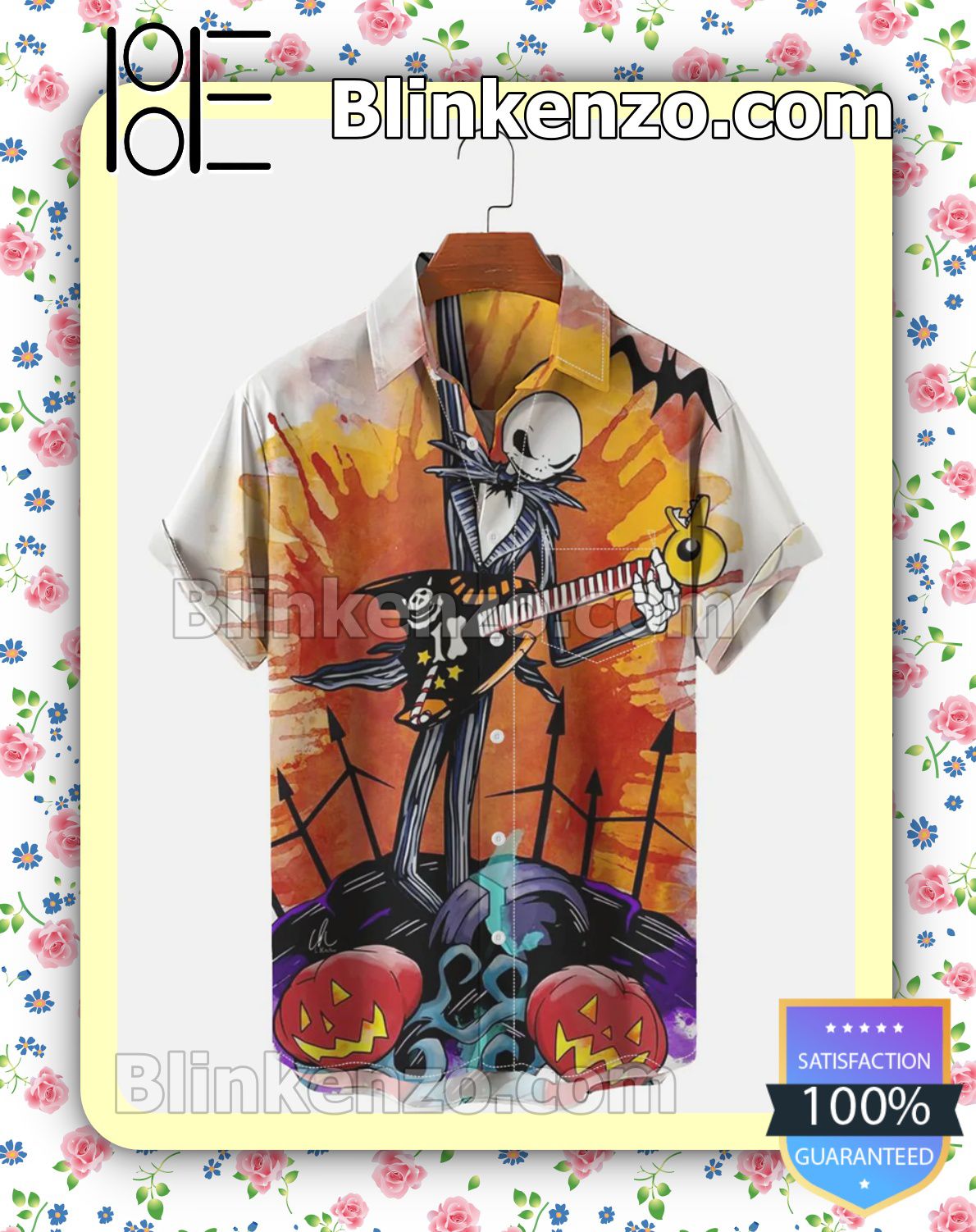 Check out Jack Skellington Playing Guitar Splash Halloween Halloween 2022 Idea Shirt