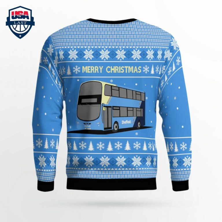UK Double Decker Bus Sheffield 3D Christmas Sweater - Trending picture dear