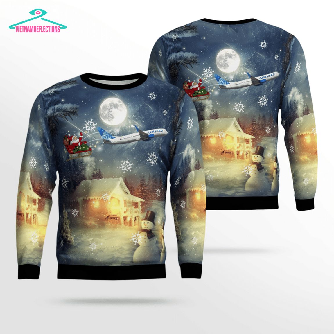 United Airlines Boeing 737-924ER 3D Christmas Sweater