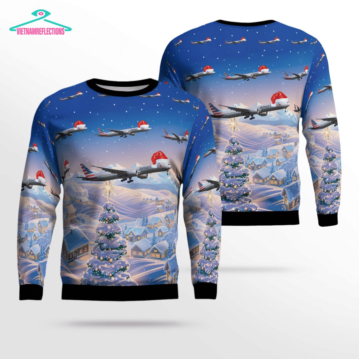 United Airlines Boeing 777-323ER 3D Christmas Sweater