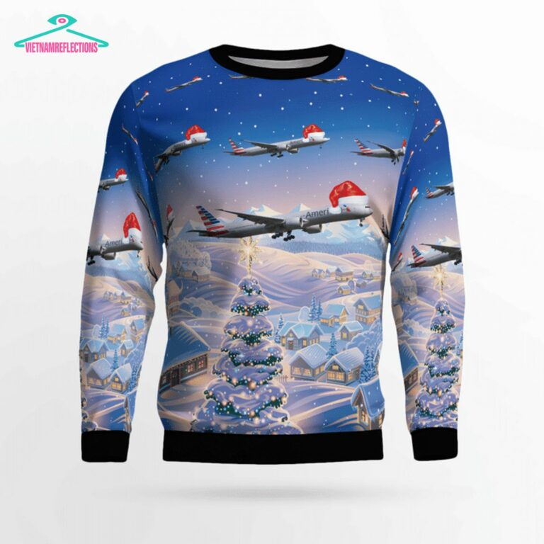 United Airlines Boeing 777-323ER 3D Christmas Sweater - Awesome Pic guys