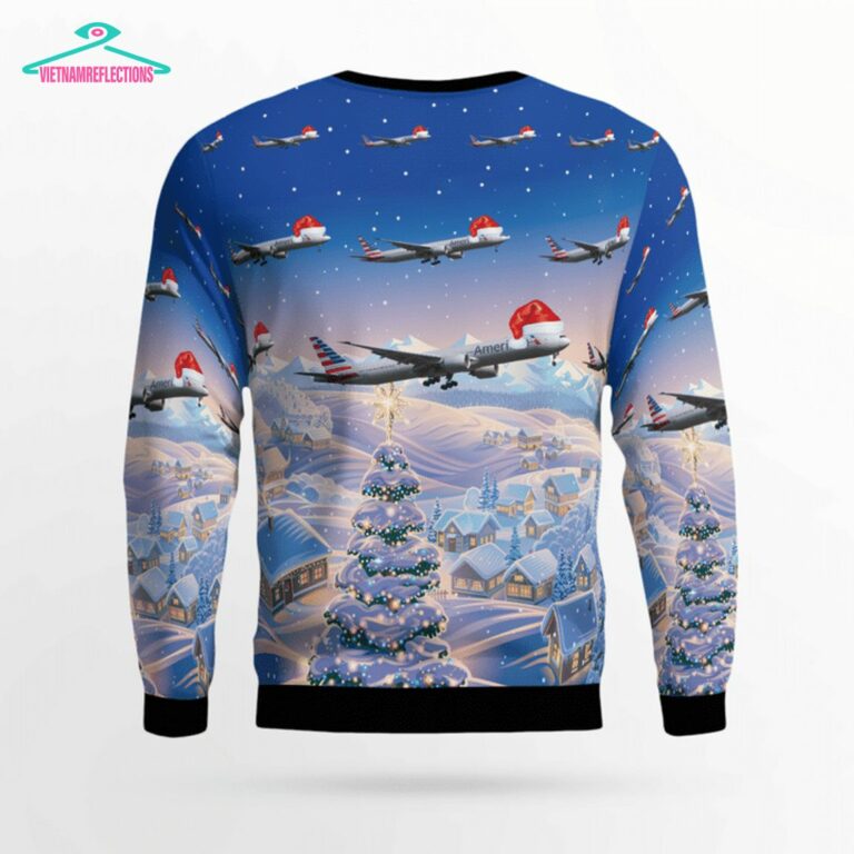 United Airlines Boeing 777-323ER 3D Christmas Sweater - Elegant picture.