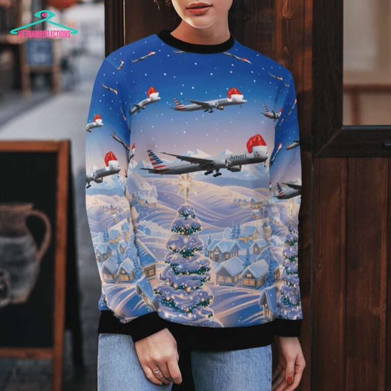 United Airlines Boeing 777-323ER 3D Christmas Sweater - Unique and sober