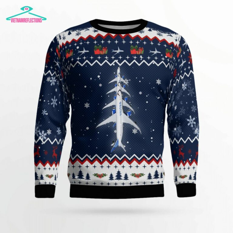 United Airlines Boeing 787-9 Dreamliner Ver 3 3D Christmas Sweater - Good click