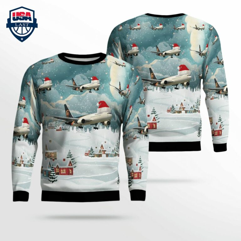 UPS Boeing 767-300F ER 3D Christmas Sweater - Rocking picture