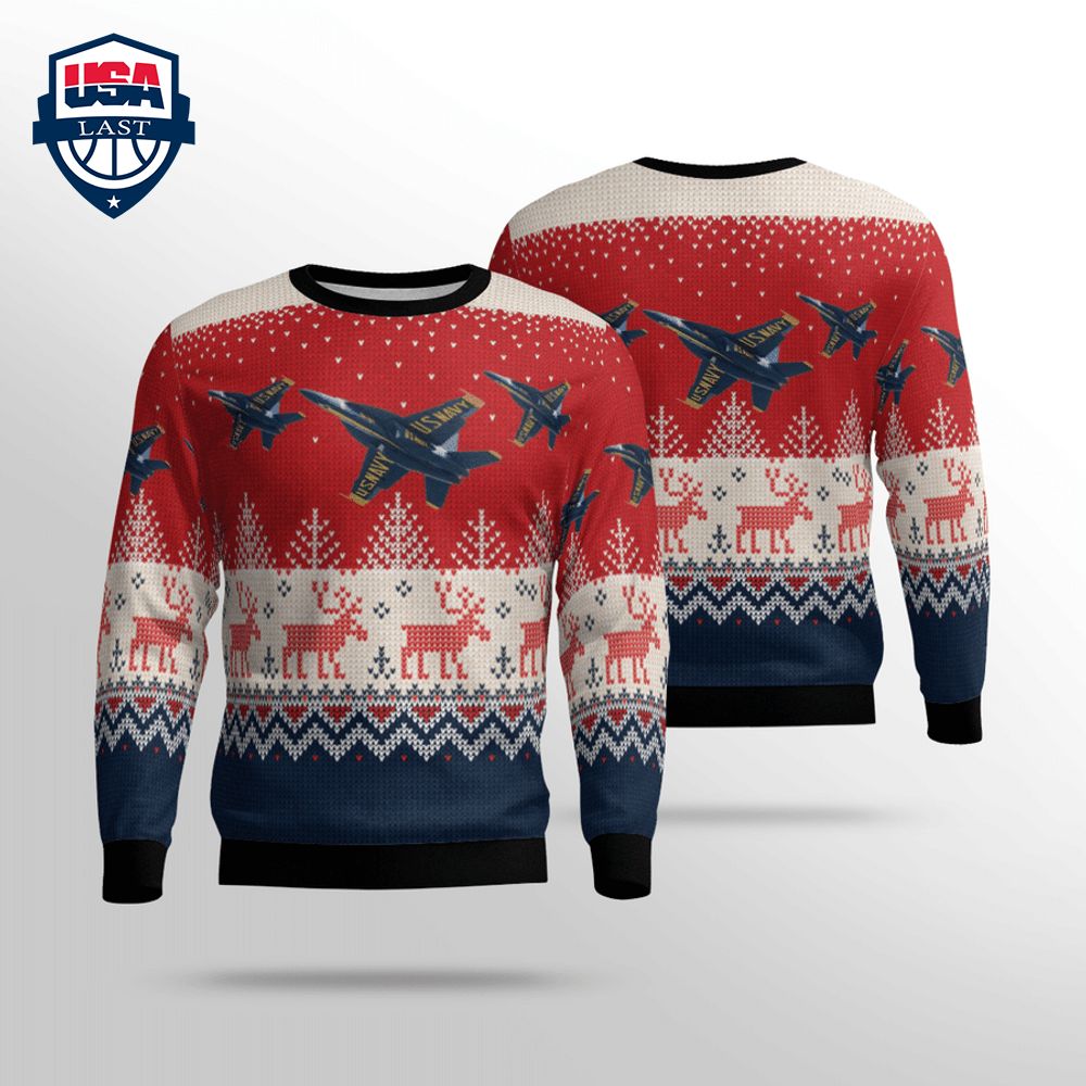 US Navy Blue Angels 3D Christmas Sweater