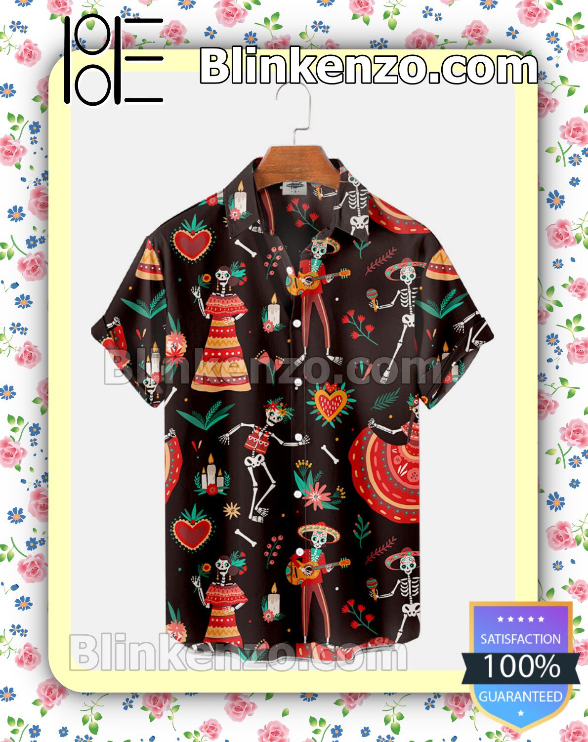 Day Dead Motley Seamless Pattern Halloween 2022 Idea Shirt