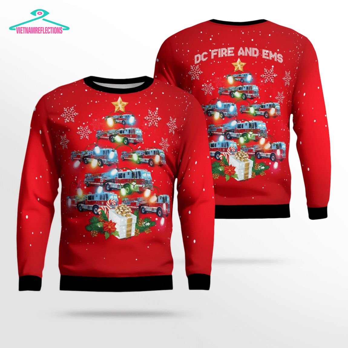Washington DC Fire And EMS Department 3D Christmas Sweater