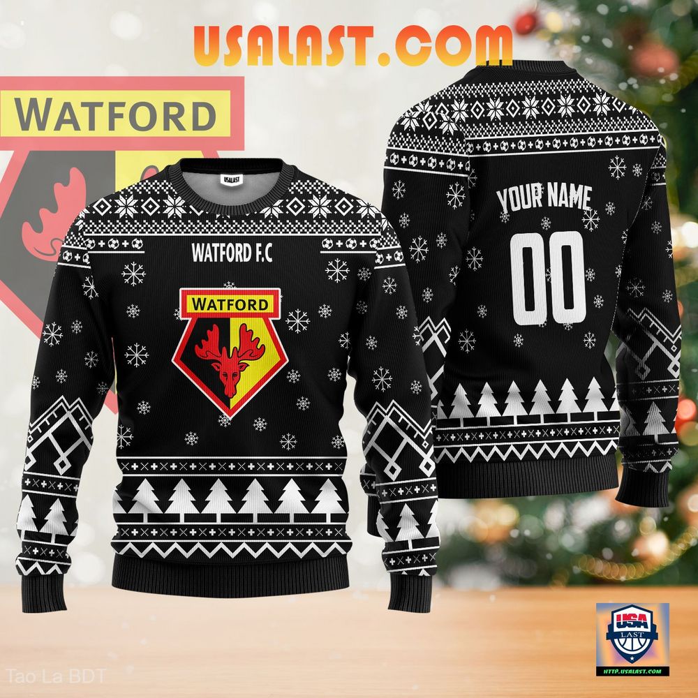 Welcome Watford F.C Personalized Ugly Sweater Black Version