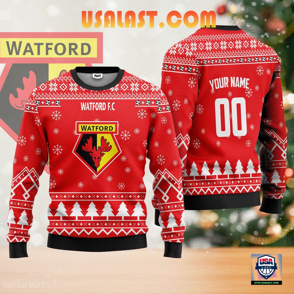 Luxury Watford F.C Personalized Ugly Sweater Red Version