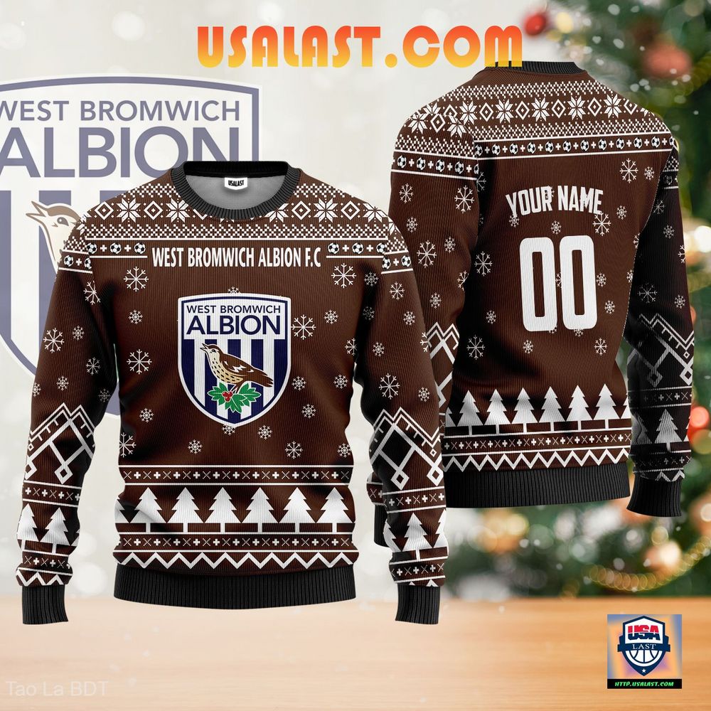 Up to 20% Off West Bromwich Albion F.C Personalized Ugly Sweater Brown Version