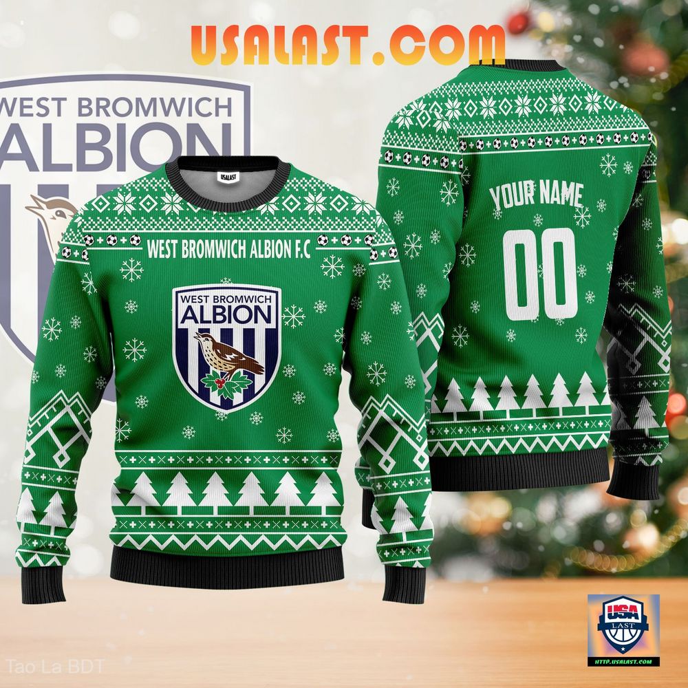 Limited Edition West Bromwich Albion F.C Personalized Ugly Sweater Green Version