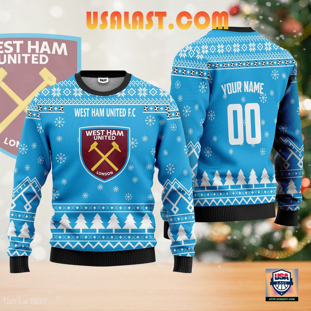 For Fans West Ham United F.C Personalized Blue Ugly Sweater