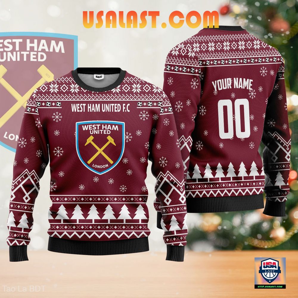 West Ham United F.C Personalized Maroon Ugly Sweater - Gang of rockstars