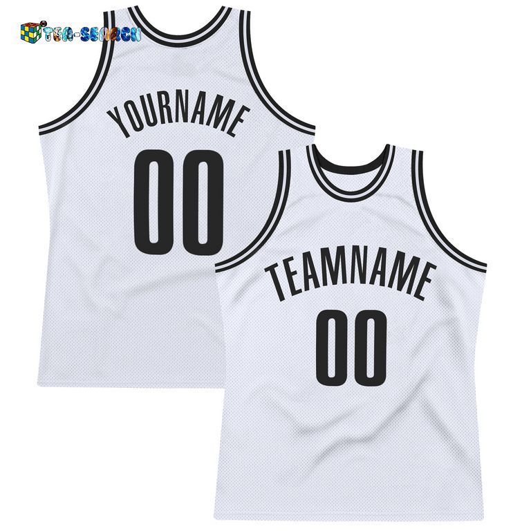 Low Price White Black Authentic Throwback Basketball Jersey