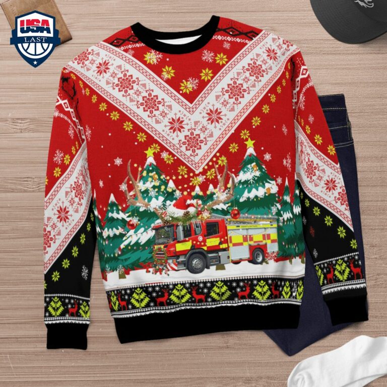 Wiltshire Fire And Rescue Service 3D Christmas Sweater - You look handsome bro