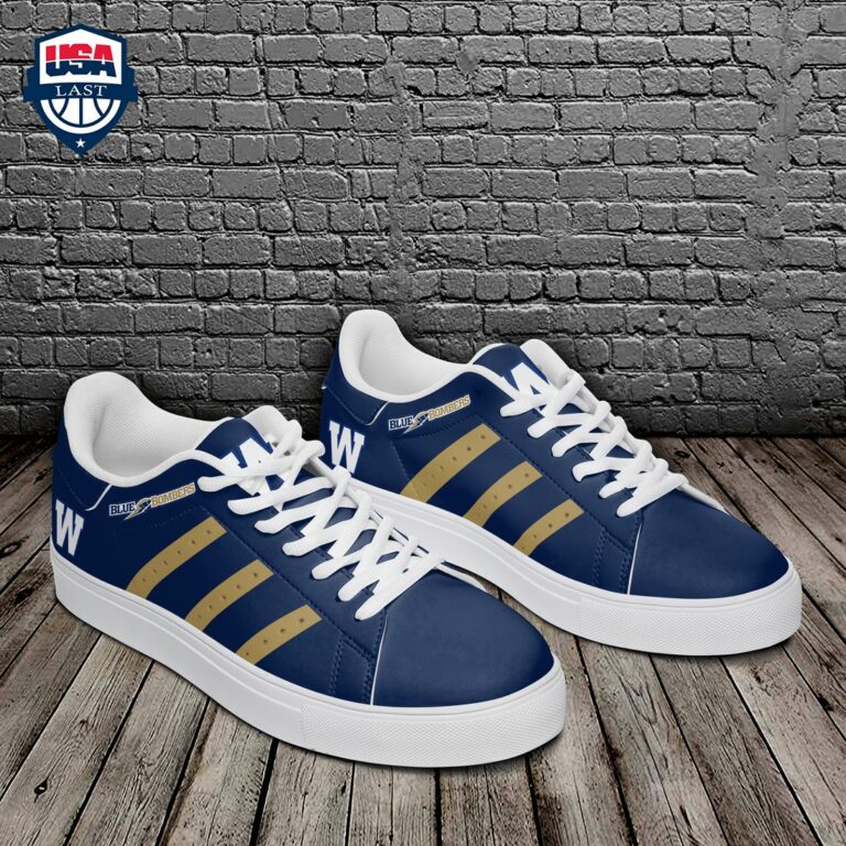 Winnipeg Blue Bombers Gold Stripes Style 2 Stan Smith Low Top Shoes - Sizzling