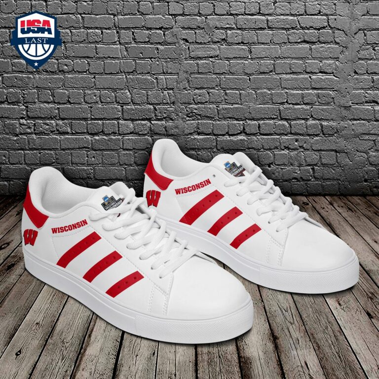 Wisconsin Badgers Red Stripes Stan Smith Low Top Shoes - You look elegant man